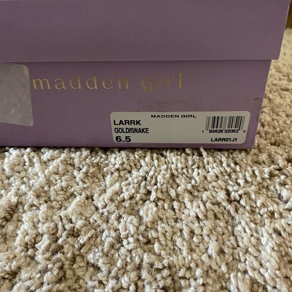 Madden Girl White Larrk Gold Multi Snakeskin Sneakers - Picture 4 of 12